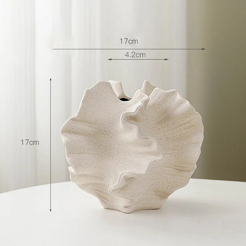 Art Minimalist Vase Ornament Ceramic Coral Vase Nordic White Hotal Office Living Room Desktop Center Decoration