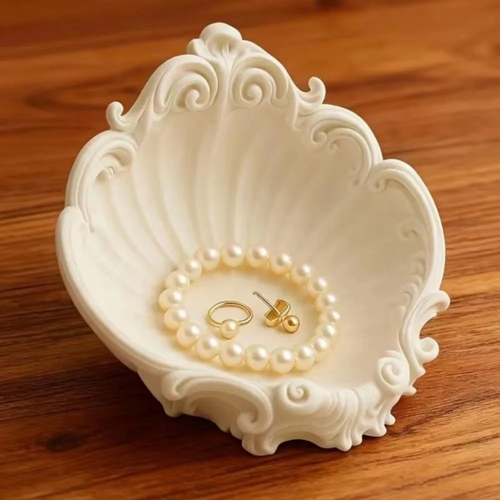 Minimalist 3D Printing Shell Jewelry Tray Creative Elegant Jewelry Storage Holder Simple INS Mini Key Tray Desktop Ornaments