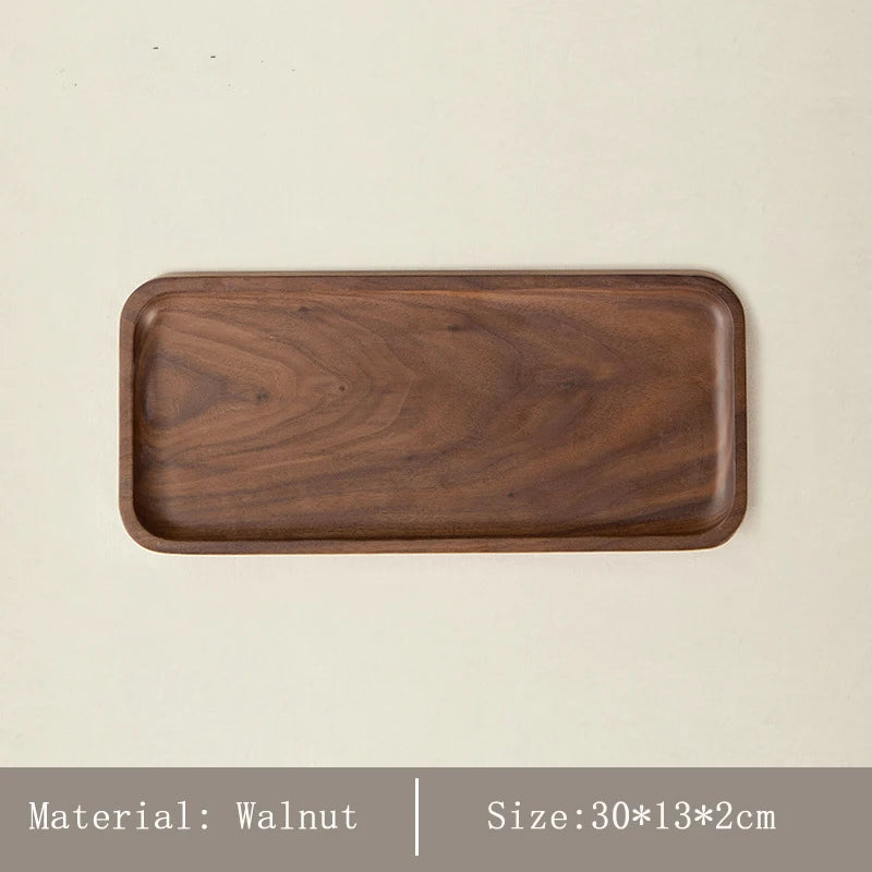 Japanese Style Minimalist Wood Tray，Natural Beech & Walnut Trays for Tea, Dessert, Jewelry,Desk Organizer,Dried Fruit Butterfly
