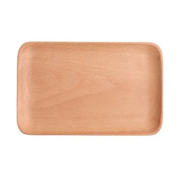 Japanese Style Minimalist Wood Tray，Natural Beech & Walnut Trays for Tea, Dessert, Jewelry,Desk Organizer,Dried Fruit Butterfly