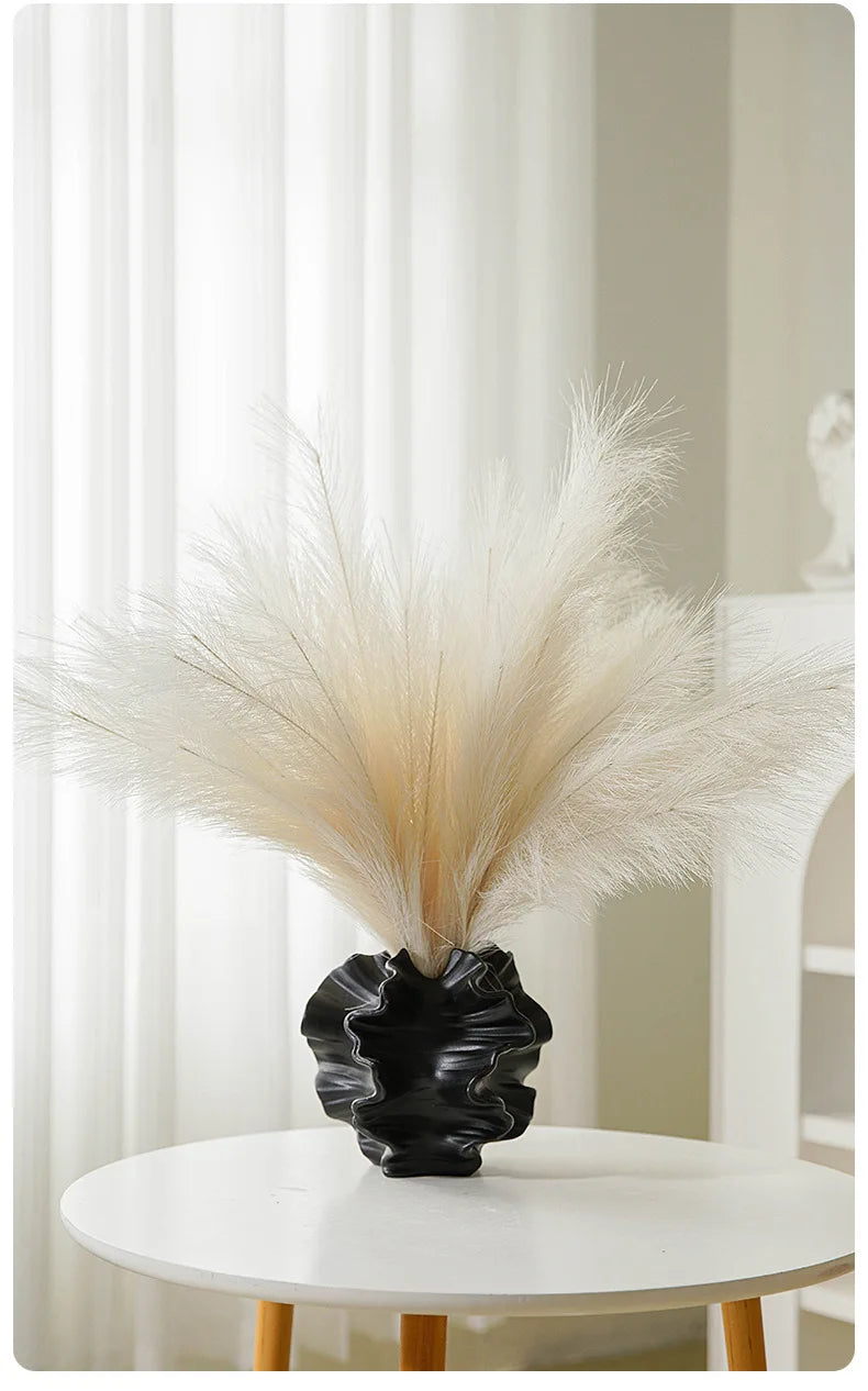 Art Minimalist Vase Ornament Ceramic Coral Vase Nordic White Hotal Office Living Room Desktop Center Decoration