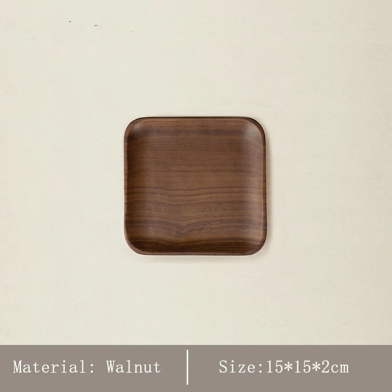 Japanese Style Minimalist Wood Tray，Natural Beech & Walnut Trays for Tea, Dessert, Jewelry,Desk Organizer,Dried Fruit Butterfly