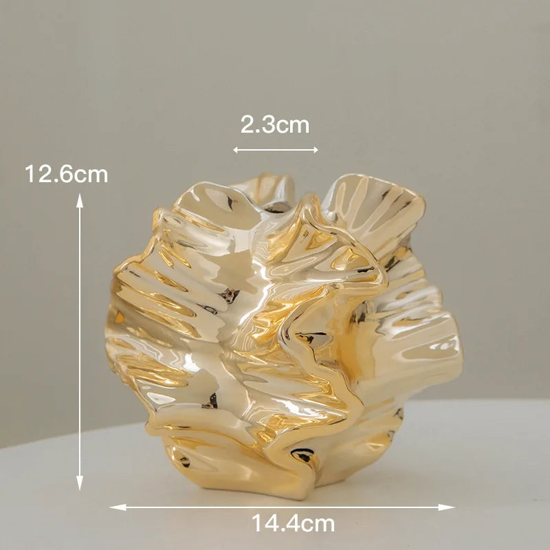 Art Minimalist Vase Ornament Ceramic Coral Vase Nordic White Hotal Office Living Room Desktop Center Decoration