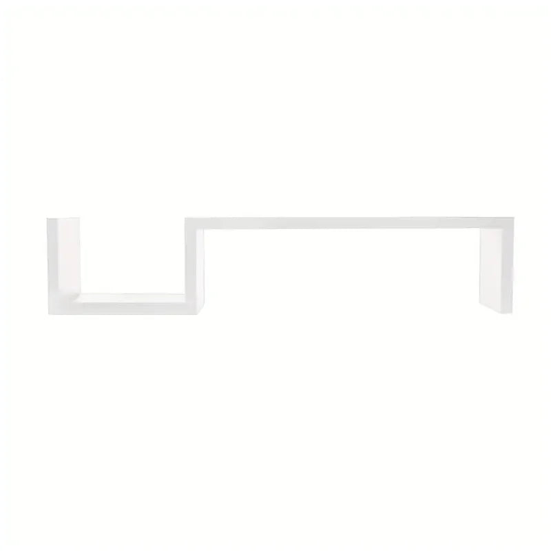 S-Shaped Floating Wall Shelf Black/White Modern Minimalist Floating Bookcase Wall-Mounted Storage Shelf Room Office Home Decor