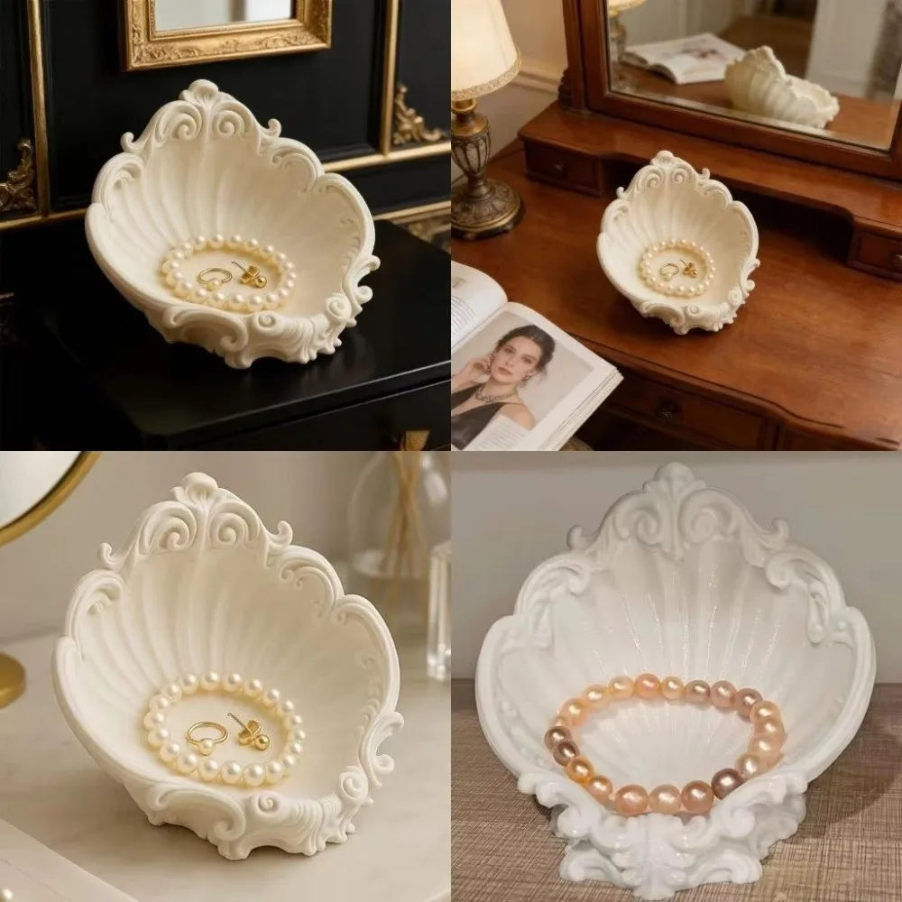 Minimalist 3D Printing Shell Jewelry Tray Creative Elegant Jewelry Storage Holder Simple INS Mini Key Tray Desktop Ornaments