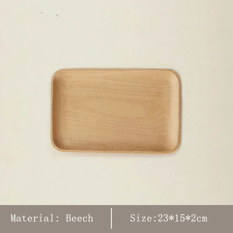 Japanese Style Minimalist Wood Tray，Natural Beech & Walnut Trays for Tea, Dessert, Jewelry,Desk Organizer,Dried Fruit Butterfly