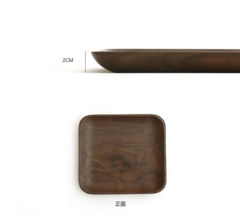 Japanese Style Minimalist Wood Tray，Natural Beech & Walnut Trays for Tea, Dessert, Jewelry,Desk Organizer,Dried Fruit Butterfly