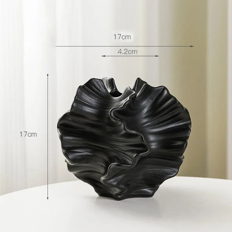 Art Minimalist Vase Ornament Ceramic Coral Vase Nordic White Hotal Office Living Room Desktop Center Decoration