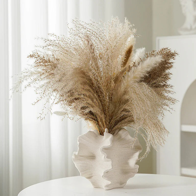 Art Minimalist Vase Ornament Ceramic Coral Vase Nordic White Hotal Office Living Room Desktop Center Decoration