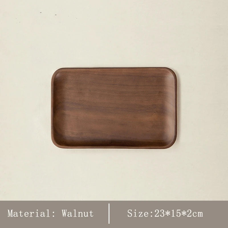 Japanese Style Minimalist Wood Tray，Natural Beech & Walnut Trays for Tea, Dessert, Jewelry,Desk Organizer,Dried Fruit Butterfly